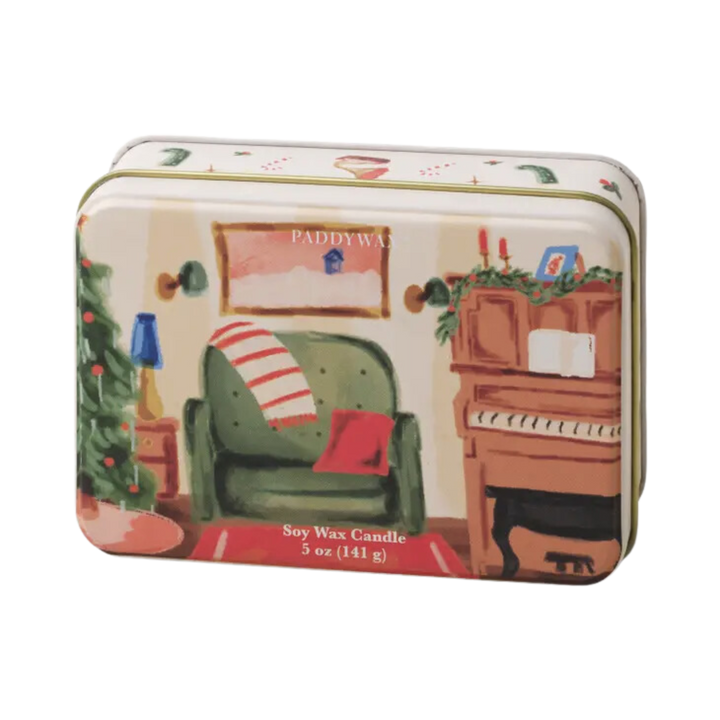 Holiday Illustrated 5 oz Candle Tin