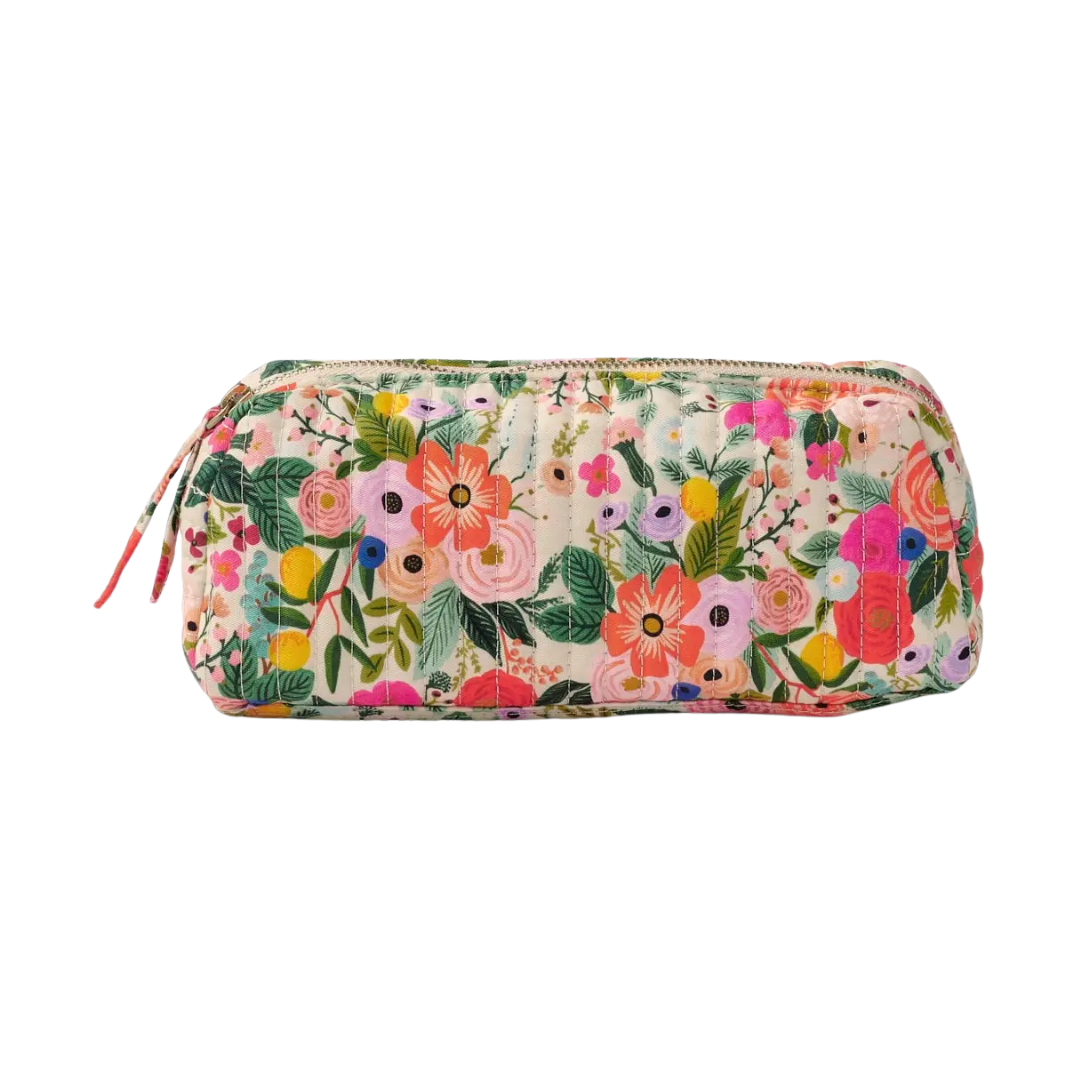Garden Party Quilted Cosmetic Pouch