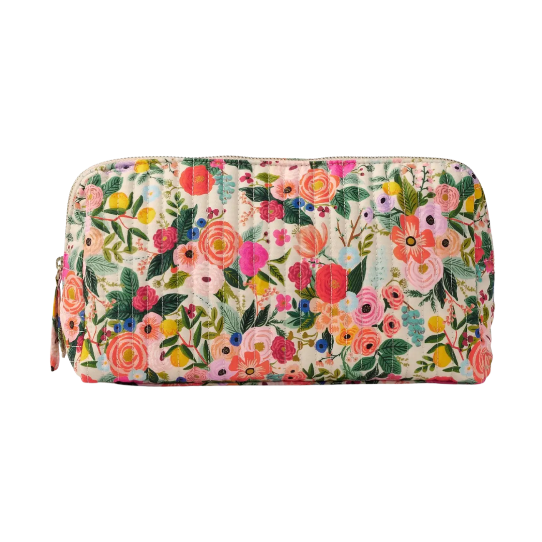 Garden Party Quilted Cosmetic Pouch