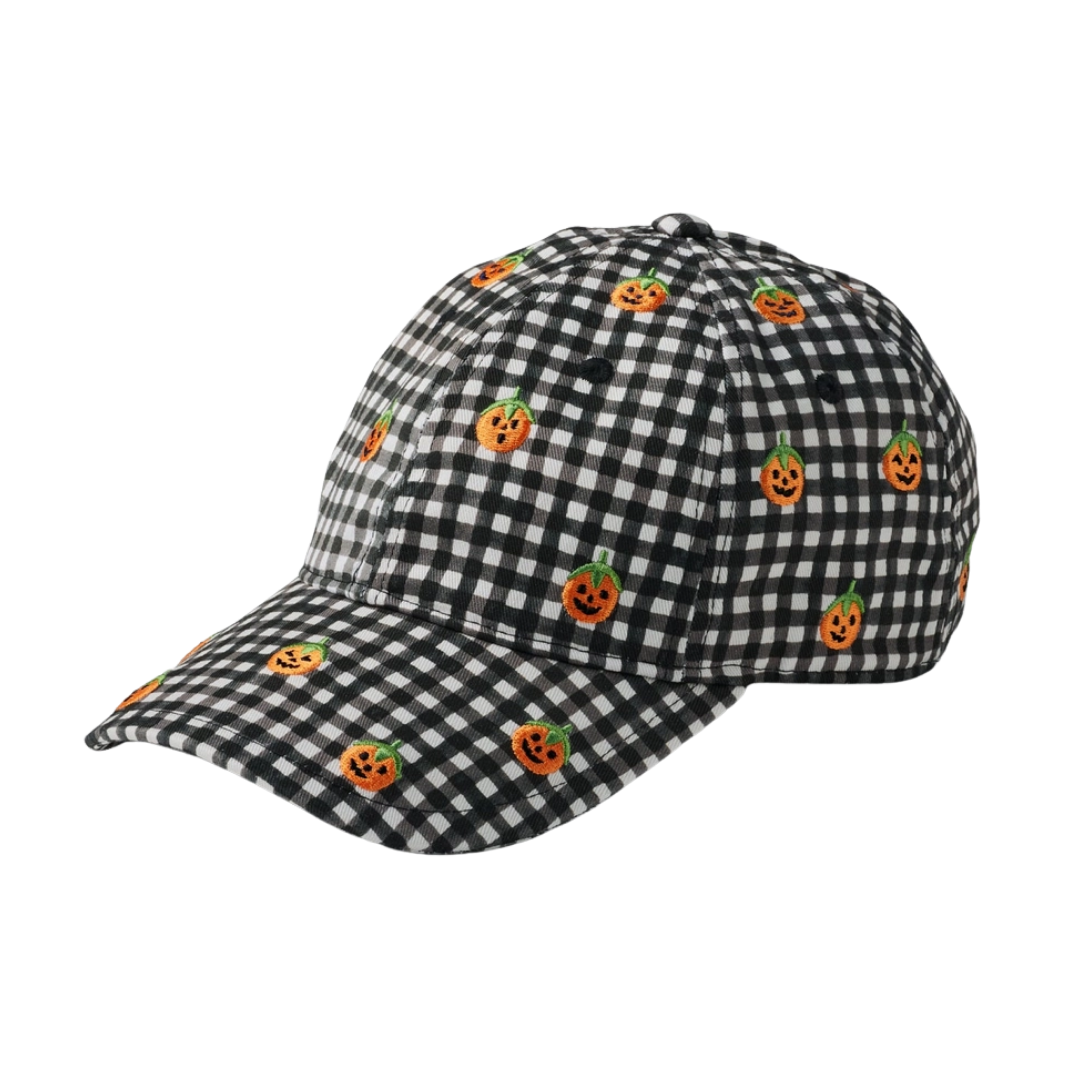 Pumpkin Gingham Baseball Cap