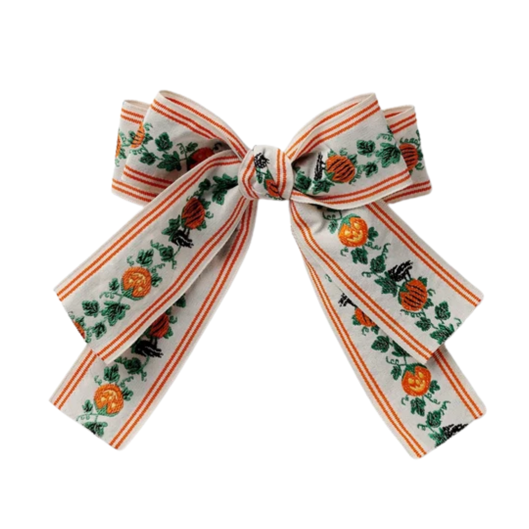 Pumpkin Patch Jacquard Bow Clip