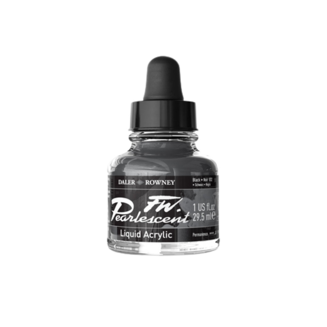 FW Pearlescent Liquid Acrylic Ink 1oz - Black