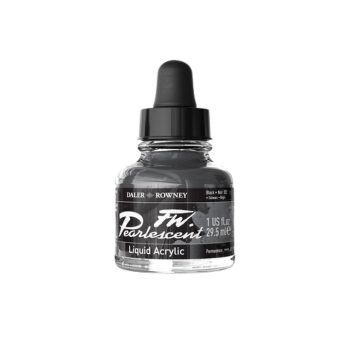 FW Pearlescent Liquid Acrylic Ink 1oz - Black