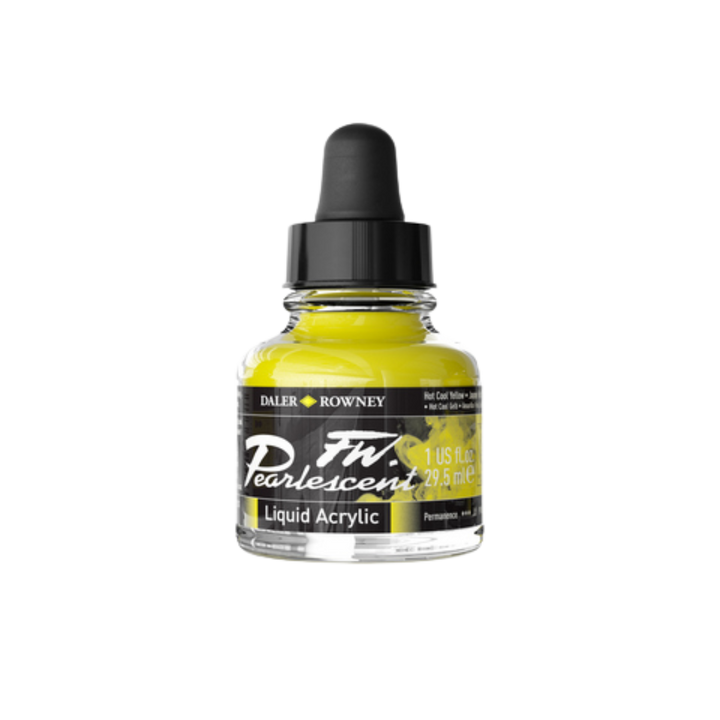 FW Pearlescent Liquid Acrylic Ink 1oz - Hot Cool Yellow