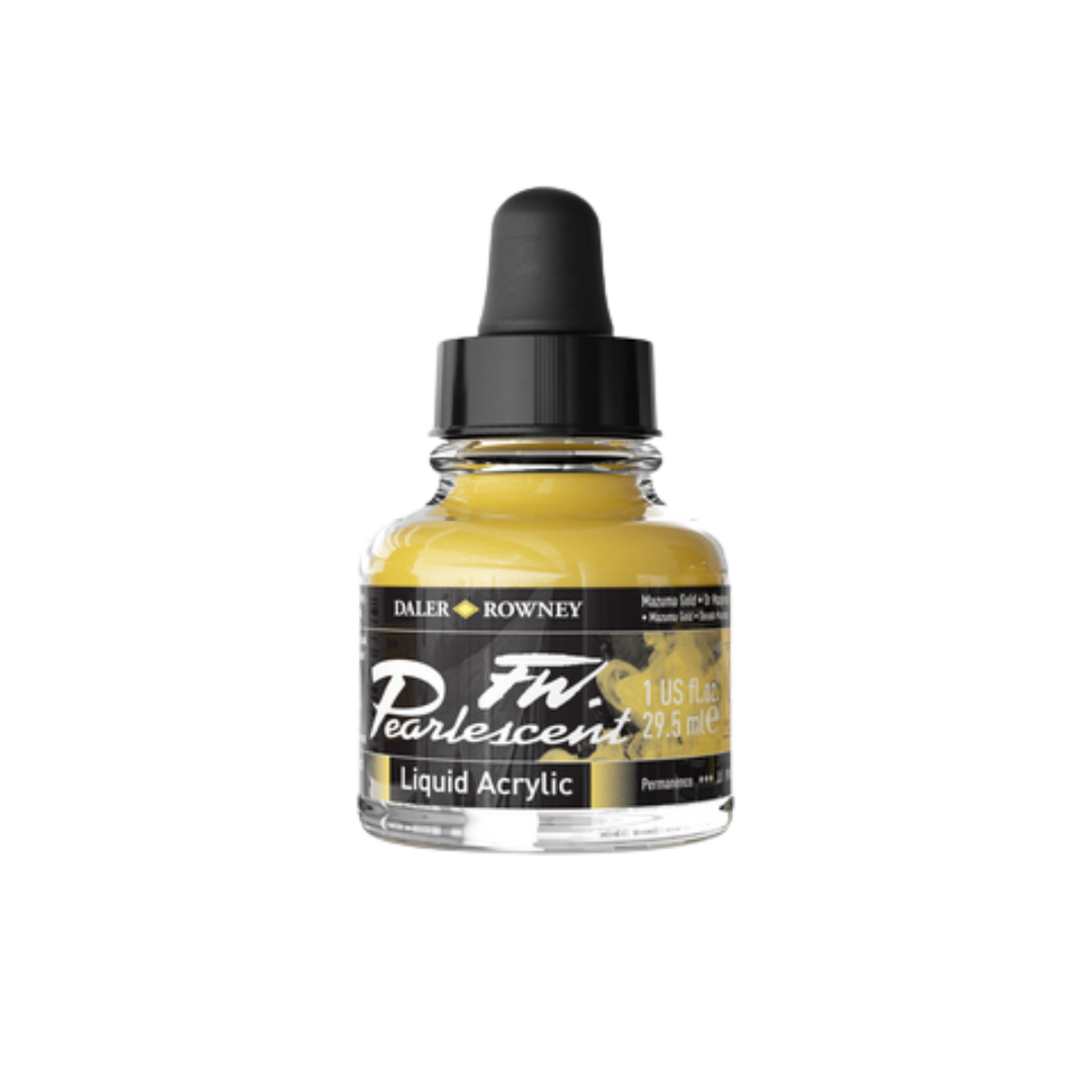 FW Pearlescent Liquid Acrylic Ink 1oz - Mazuma Gold