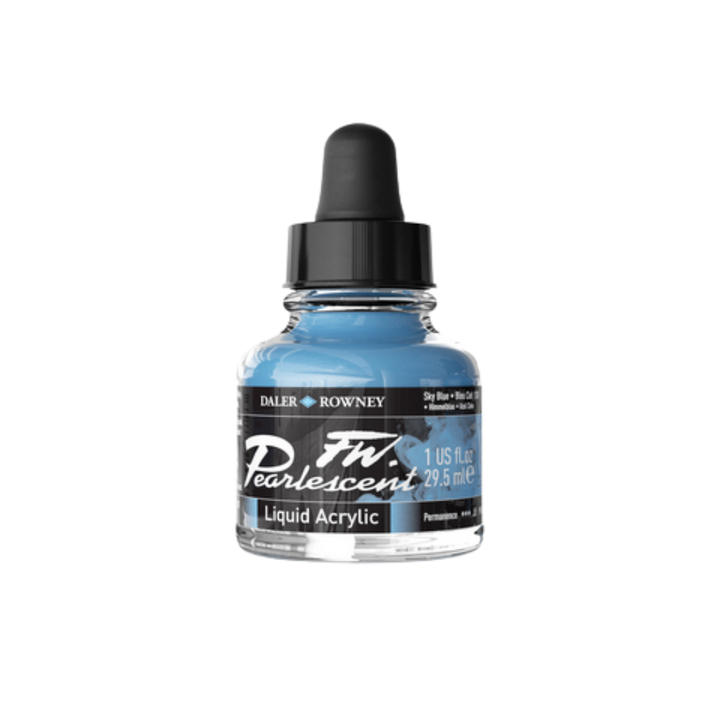 FW Pearlescent Liquid Acrylic Ink 1oz - Sky Blue