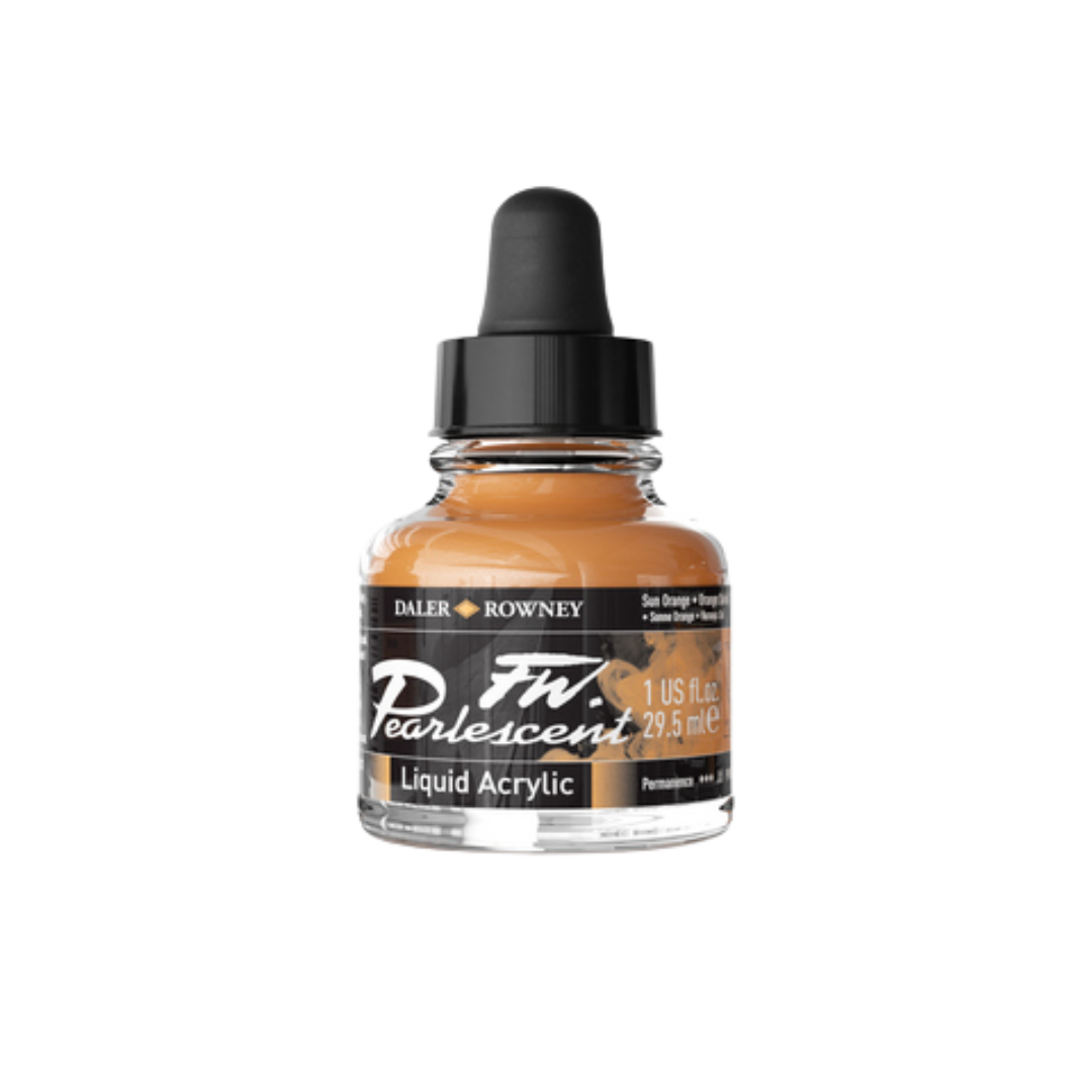 FW Pearlescent Liquid Acrylic Ink 1oz - Sun Orange