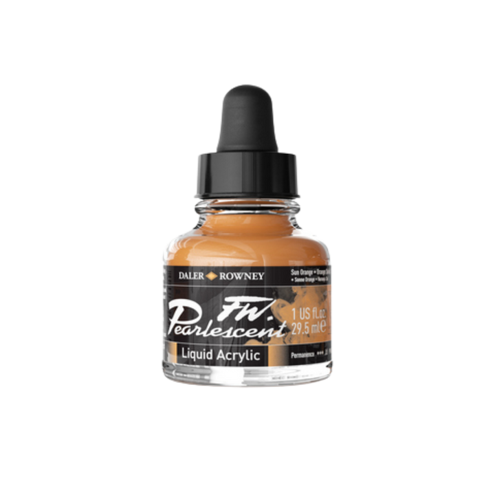 FW Pearlescent Liquid Acrylic Ink 1oz - Sun Orange