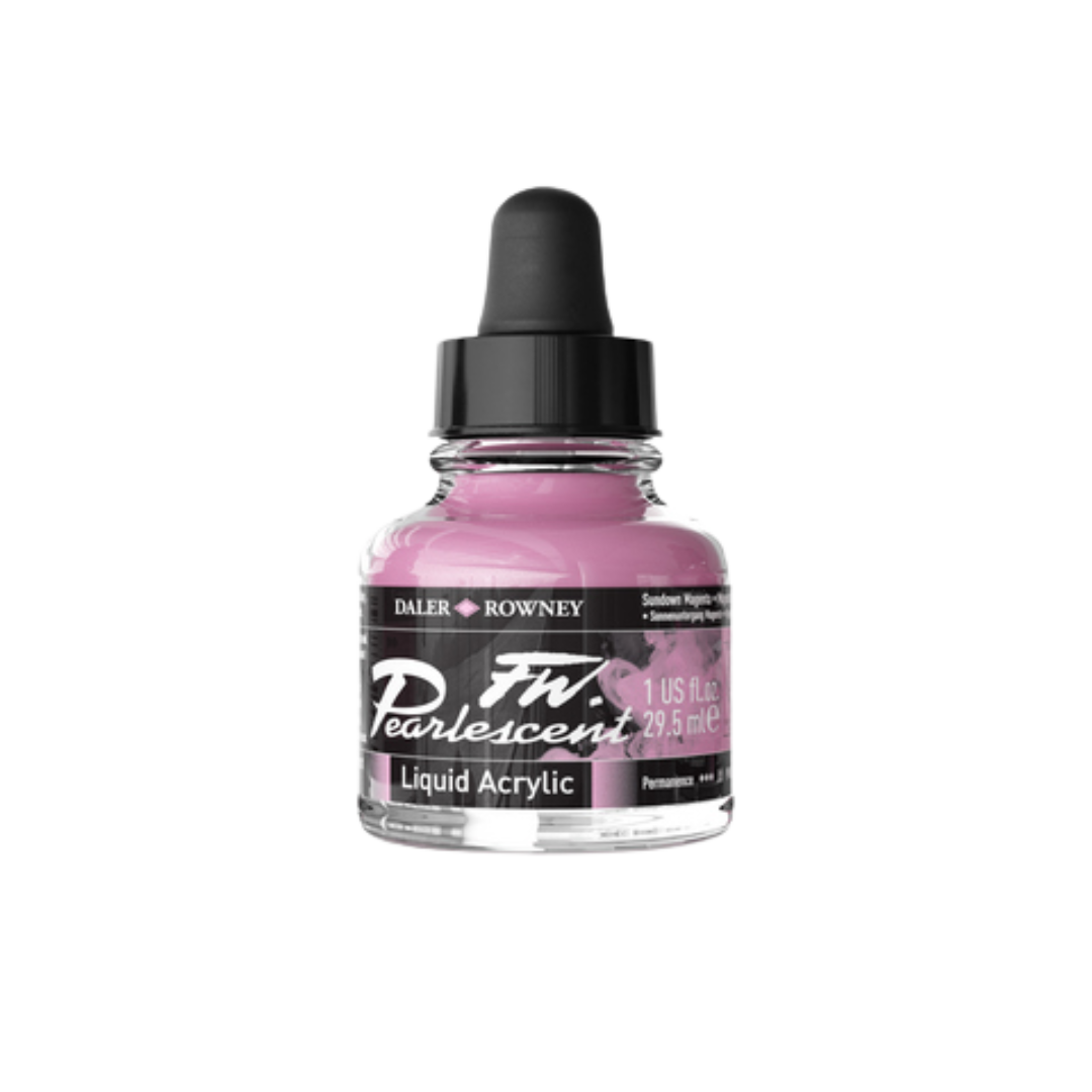 FW Pearlescent Liquid Acrylic Ink 1oz - Sundown Magenta