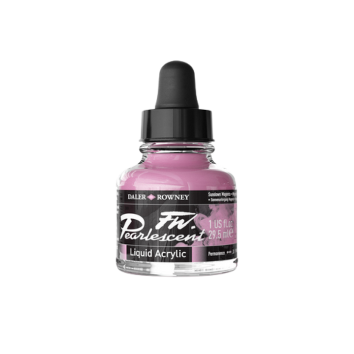 FW Pearlescent Liquid Acrylic Ink 1oz - Sundown Magenta