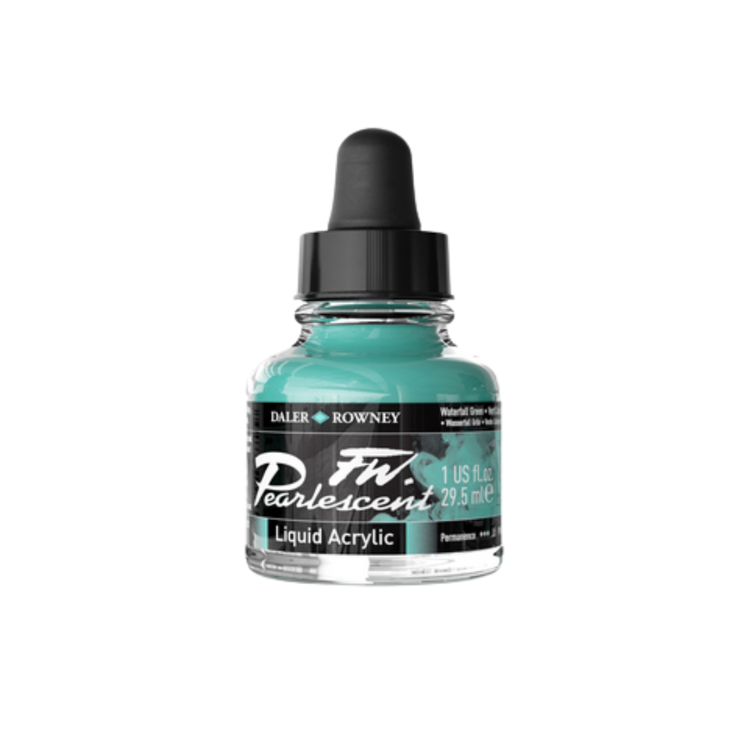FW Pearlescent Liquid Acrylic Ink 1oz - Waterfall Green