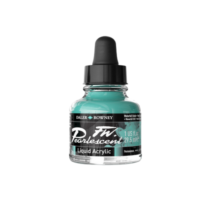 FW Pearlescent Liquid Acrylic Ink 1oz - Waterfall Green