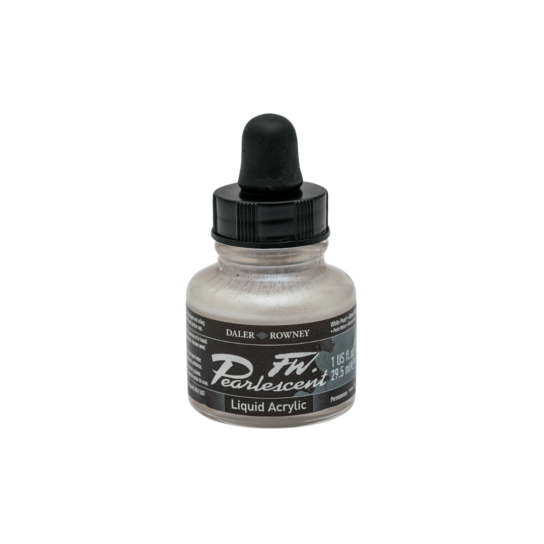 FW Pearlescent Liquid Acrylic Ink 1oz - White Pearl