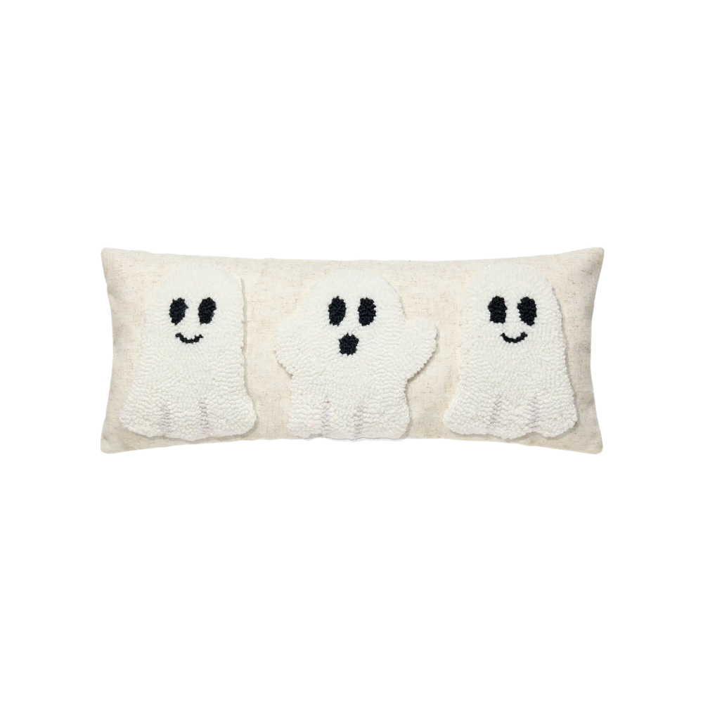 Ghost Trio Hook On Flax Pillow