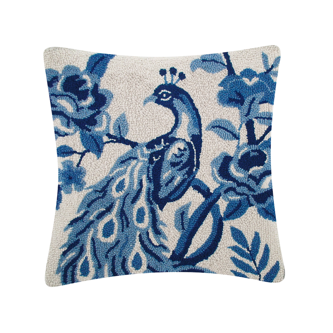 Chinoiserie Peacock Hook Pillow