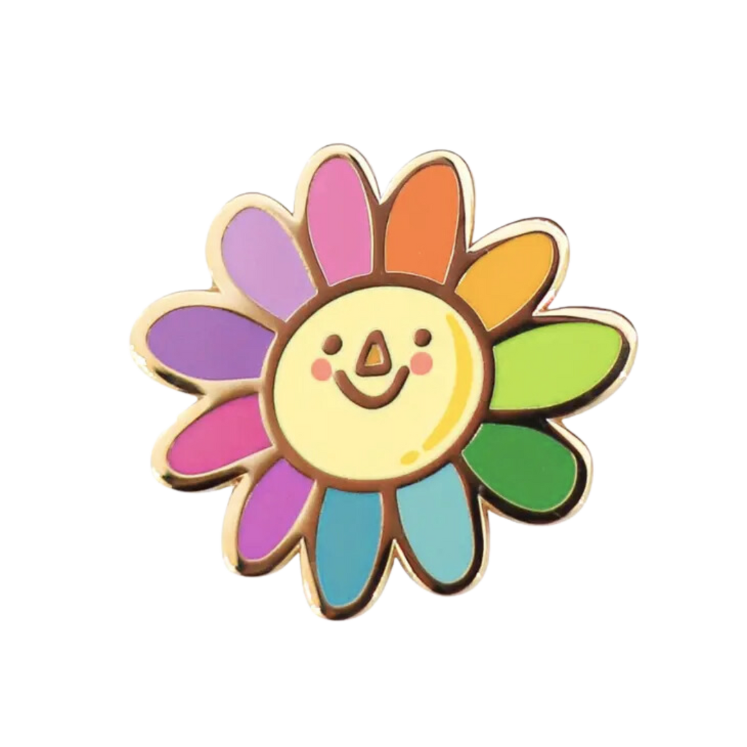 Rainbow Flower Enamel Pin