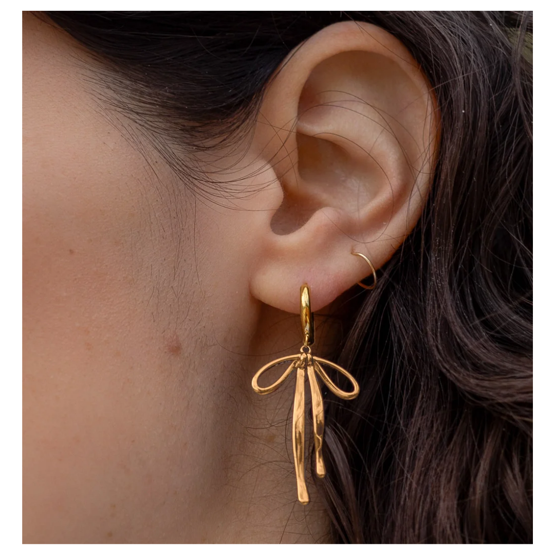 Bad to the Bow Hoop Earrings