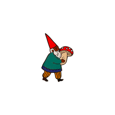 Mushroom Gnome Enamel Pin