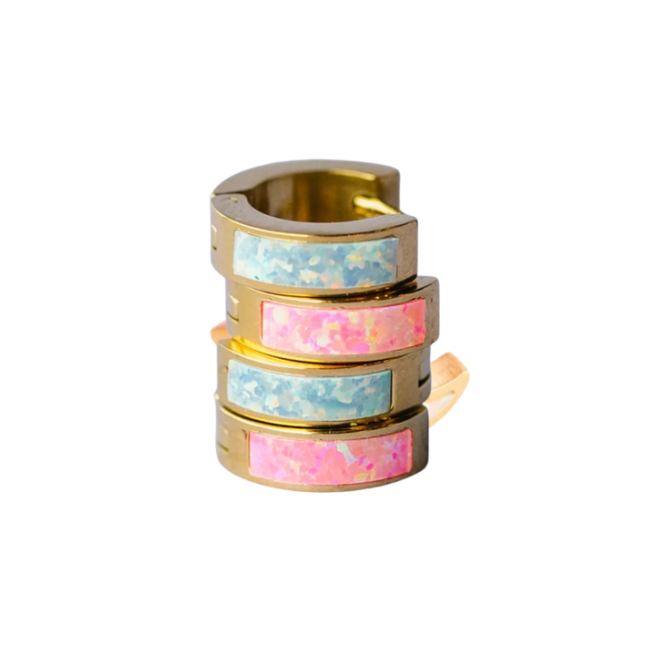 Colorful Opal Huggies