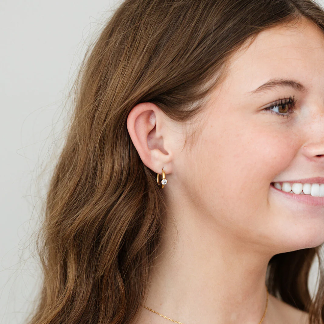 Single Diamond Hoop