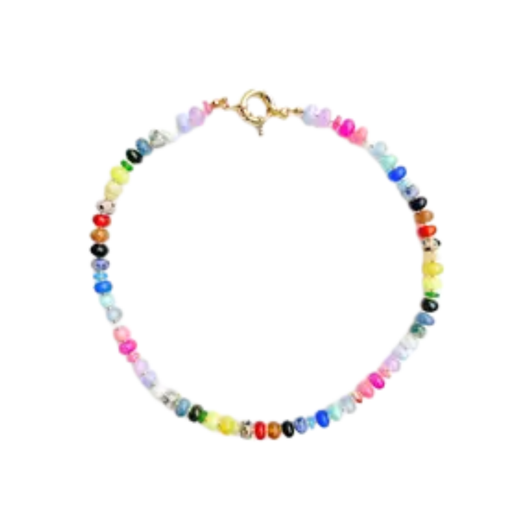 Rainbow Gemstone Bead Necklace
