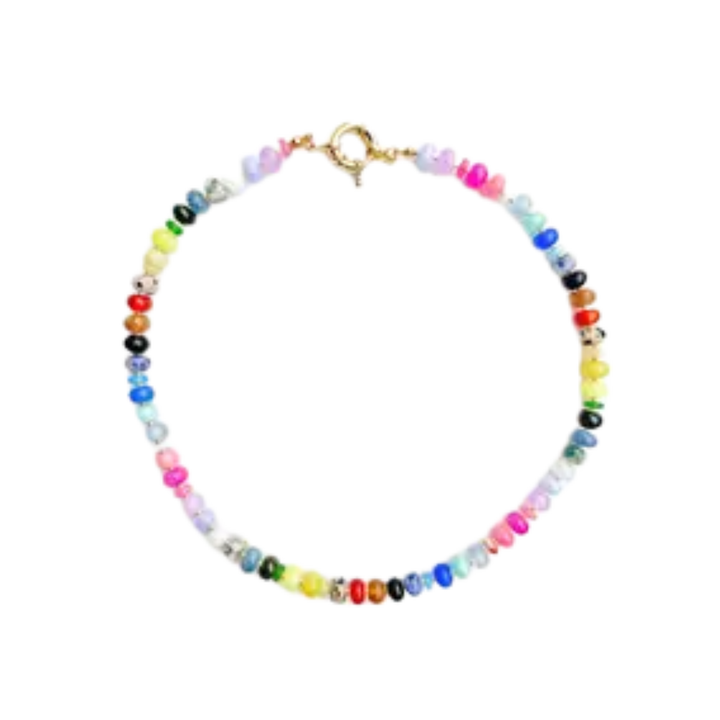 Rainbow Gemstone Bead Necklace