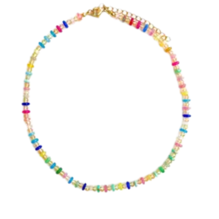 Rainbow Gemstone Bead Necklace