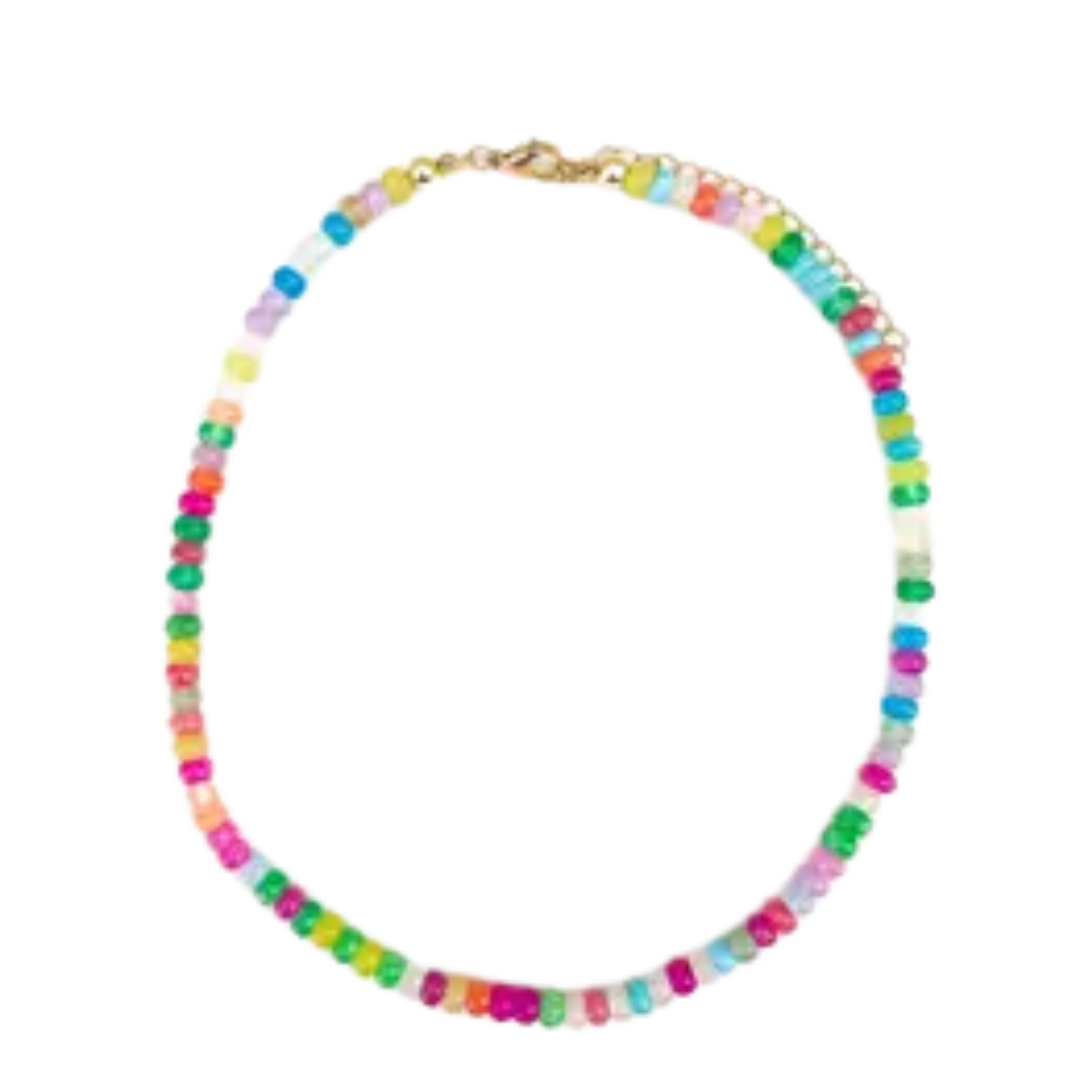 Rainbow Gemstone Bead Necklace