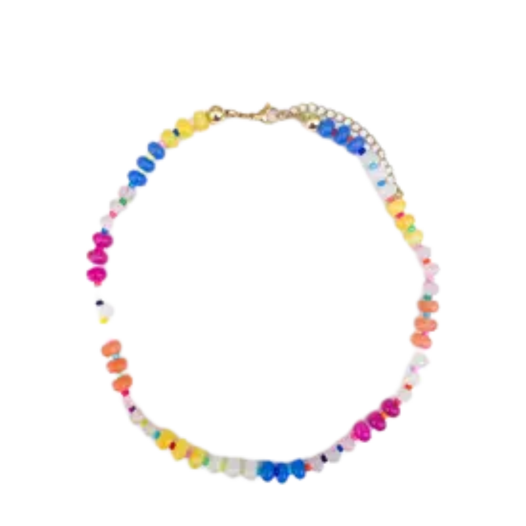 Rainbow Gemstone Bead Necklace