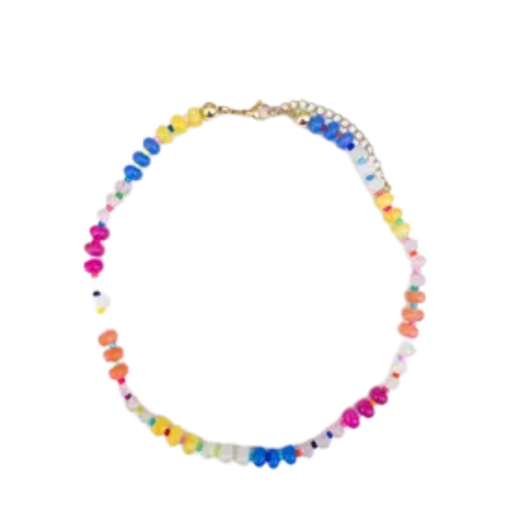 Rainbow Gemstone Bead Necklace