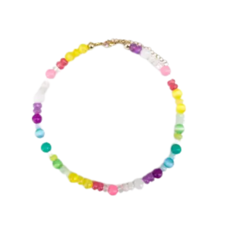 Rainbow Gemstone Bead Necklace