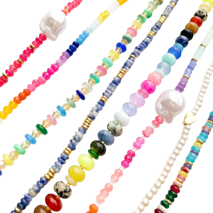 Rainbow Gemstone Bead Necklace