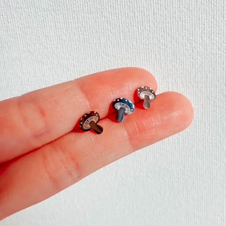 Dainty Little Tiny Things | Groovy Mushrooms | Earring Studs