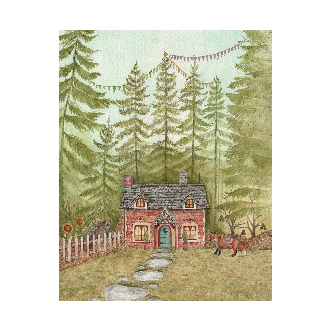 Woodland Homestead: Crescent Cottage - Art Print