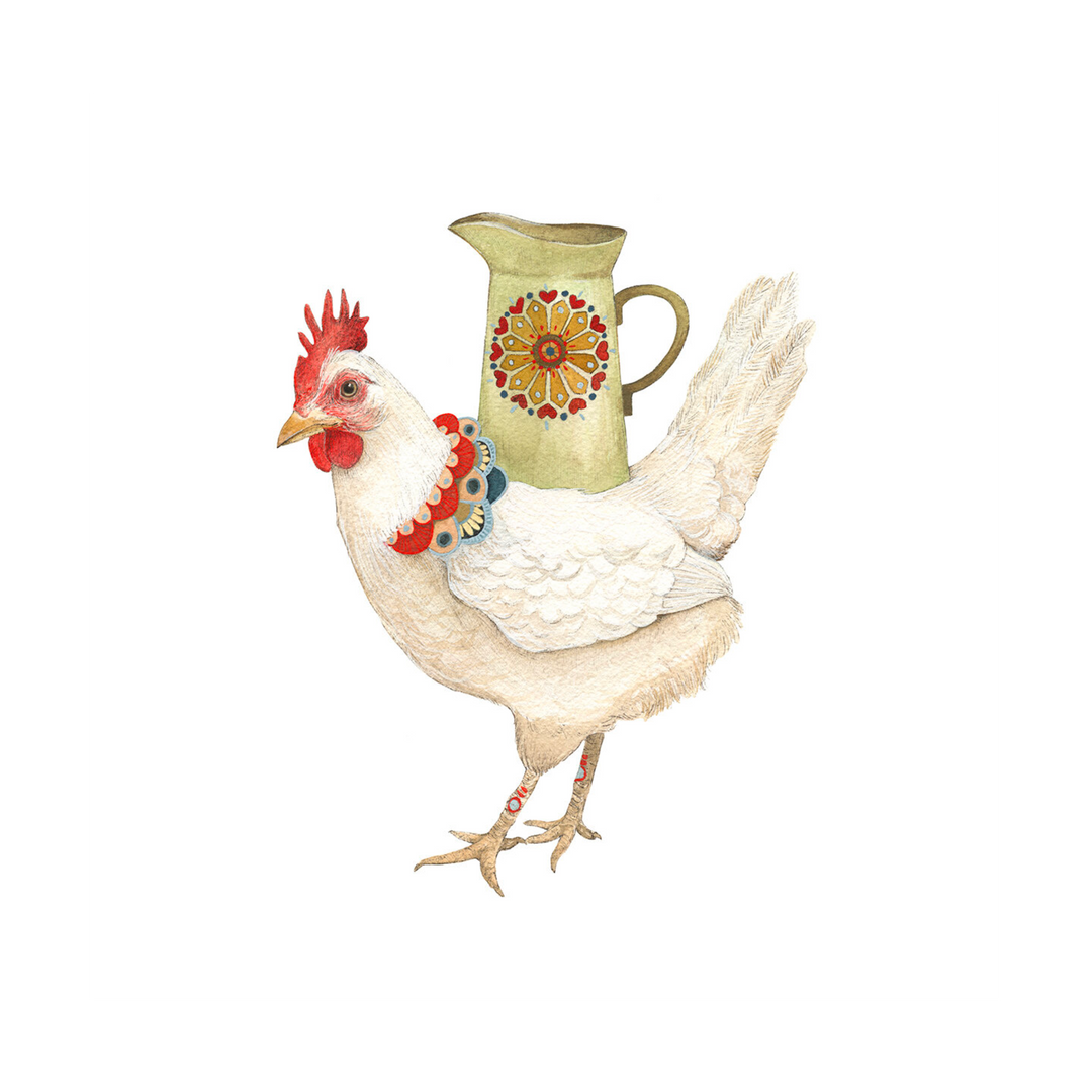 Woodland Kitchen: Jen the Hen's Pitcher - Art Print