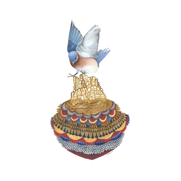 Quilted Bundles: Bird II - Art Print
