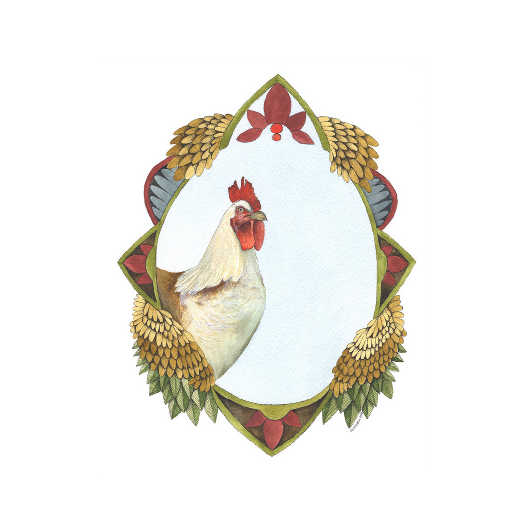 Quilted Portrait: The Chicken - Art Print