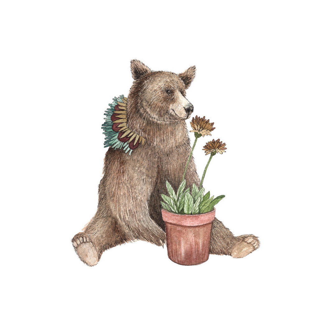 Critters and Plants: Bear - Art Print