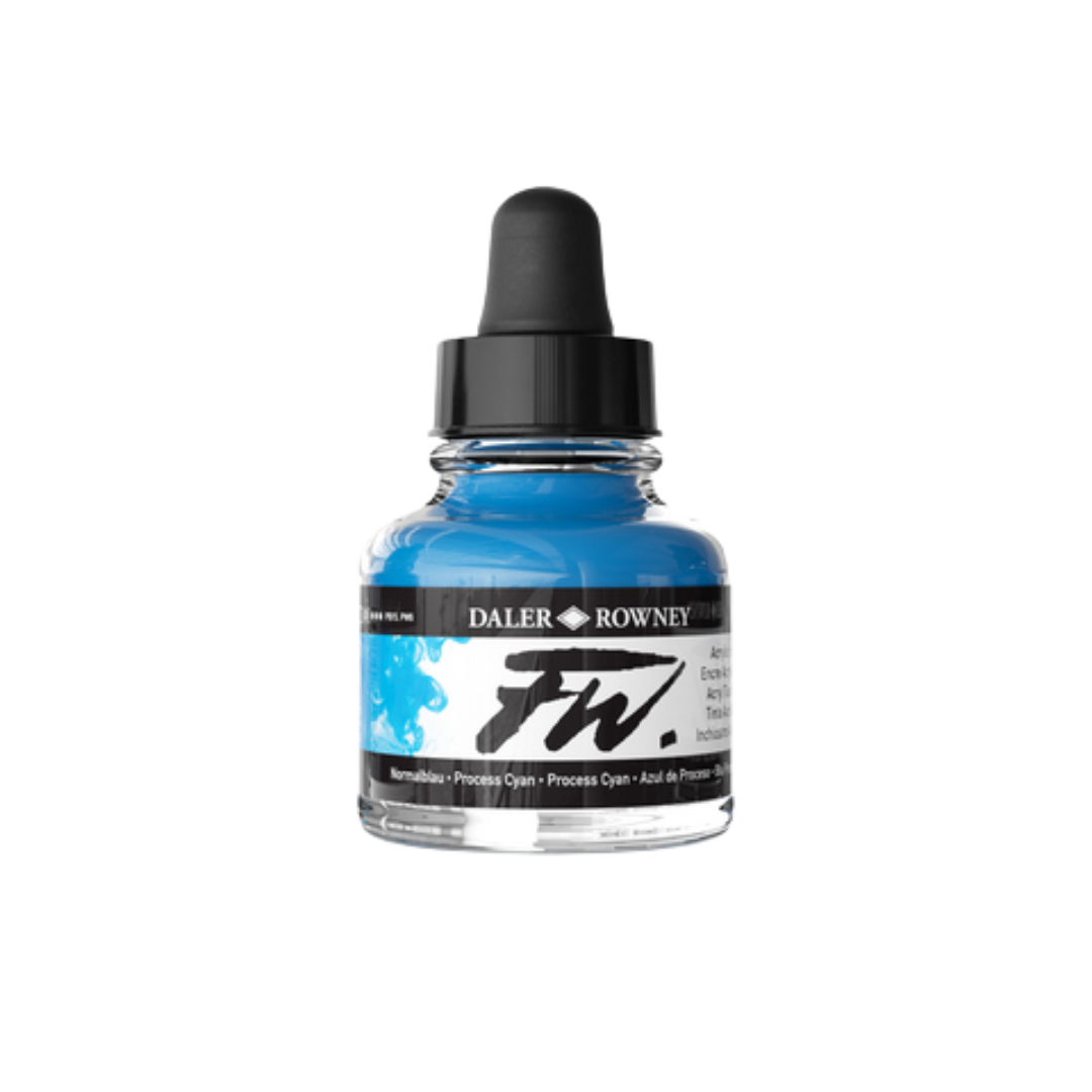 FW Liquid Acrylic Ink 1oz - Process Cyan