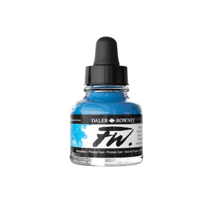 FW Liquid Acrylic Ink 1oz - Process Cyan