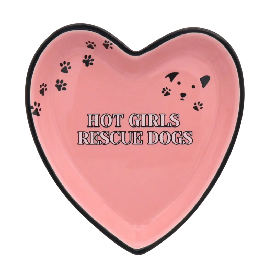 Hot Girls Rescue Dogs Heart Trinket Tray