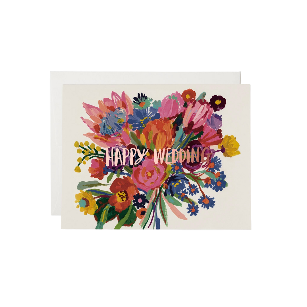 Happy Wedding Flowers Card