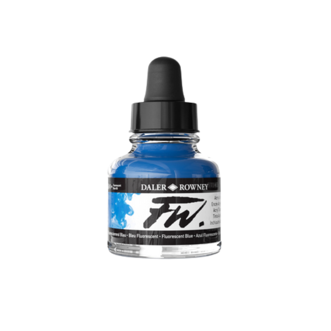 FW Liquid Acrylic Ink 1oz - Fluorescent Blue