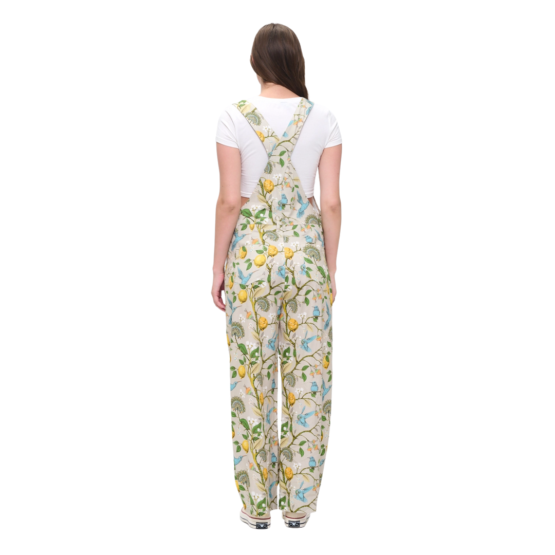 Lemon Blossoms and Humming Bird Print Overalls
