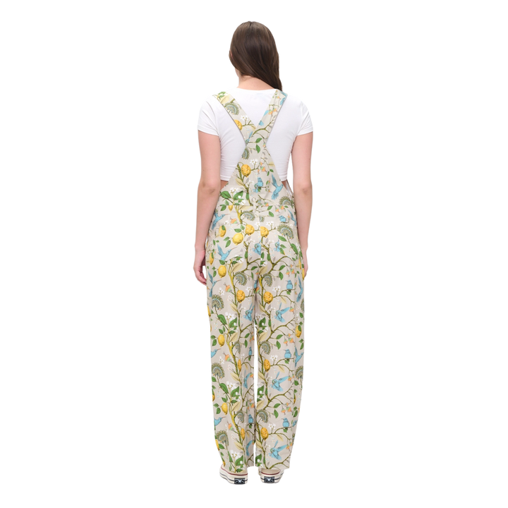 Lemon Blossoms and Humming Bird Print Overalls