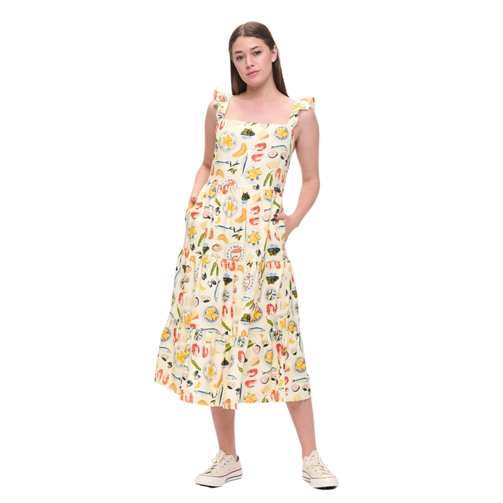 Mediterranean Delights Print Sundress
