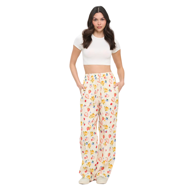 Citrus & Berries Print Cargo Pants