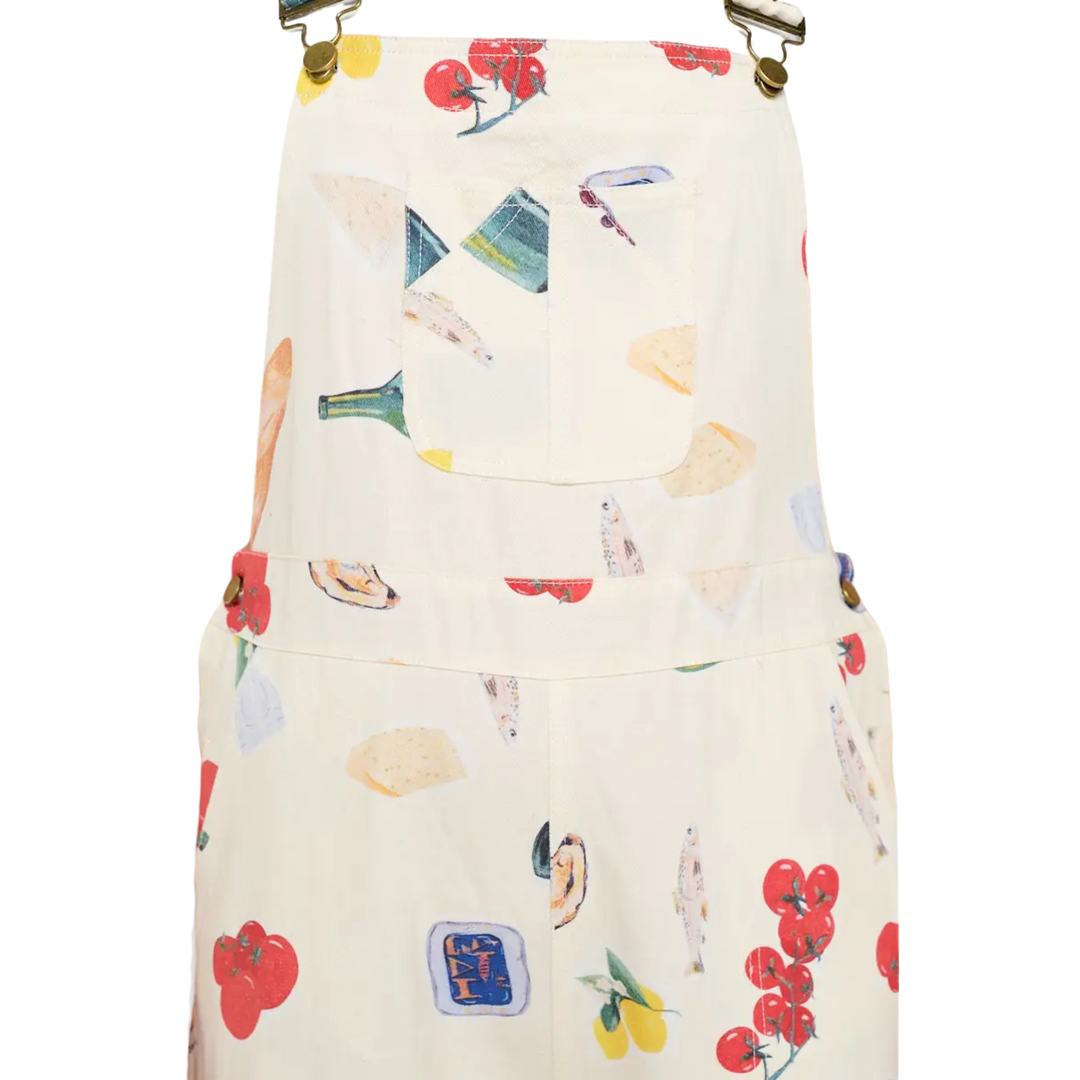 Delightful Spring Picnic Print Overalls