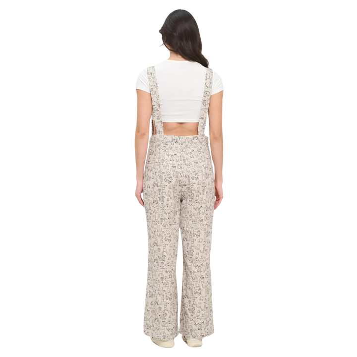 Different Breed Dogs Print Overalls
