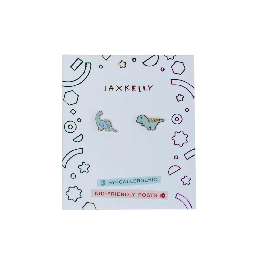 Dinosaur Enamel Flat Back Kids Earrings